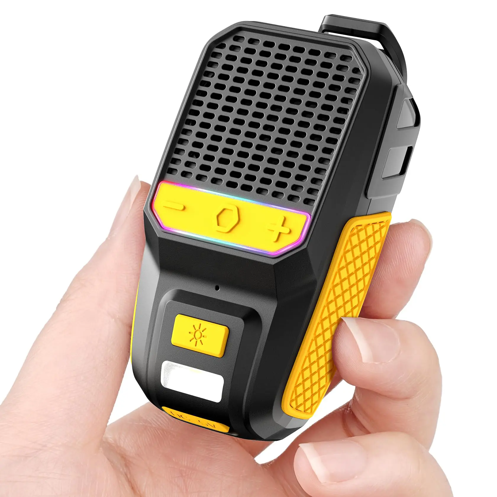 Wearable Bluetooth Speaker, 60Hr Clip-on Portable Bluetooth Speaker w/Mic, IPX6 Waterproof Jobsite Wireless Speaker, All Day Playtime,Handsfree Call,BT 5.4, Father's Day Ideal Gift for Men Father