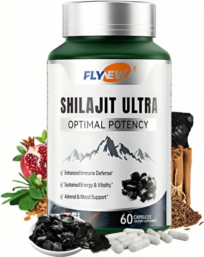 Limited time sale, FlyNew Alpha Supplement for Men & Women | Memory, Mental Clarity & Cognitive | Focus Capsules with L-Arginine, Shilajit & Pomegranate,Himalayan Shilajits for Extra Power, Stamina & Immune Support, Made in USA,Non-GMO,  60 Capsules