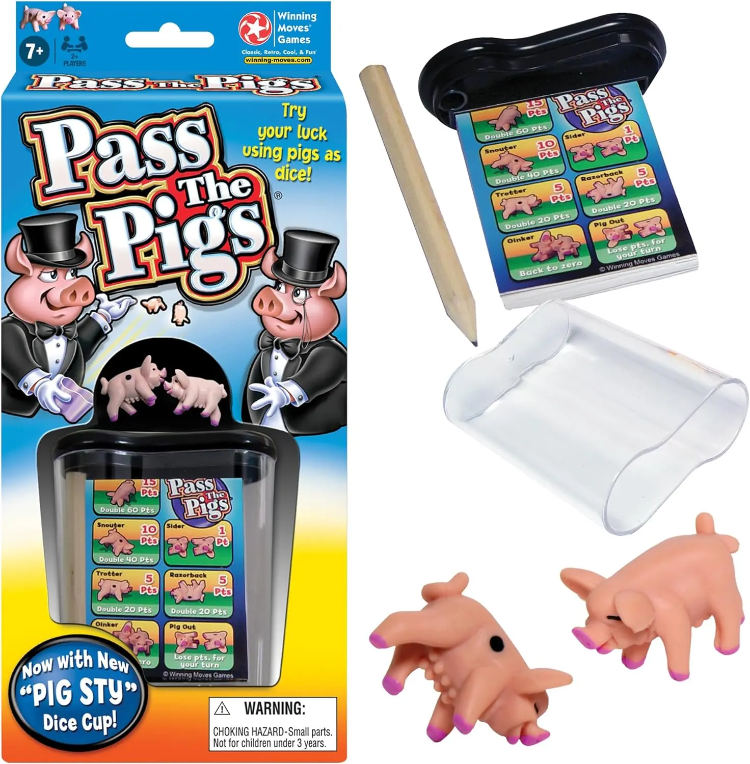 Hilarious Pig Dice Game by Winning Moves Games USA | Famous Family Favorite for 50 Years, 2 or more Players, Ages 7+