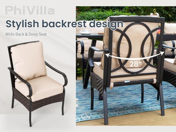Sophia&William Patio Swivel Chairs Set of 2, Extra Large All-Weather Outdoor Dining Chair with Gentle Rocking, Metal Wicker Frame & Padded Cushions Furniture Lounge Sophia&William Patio Swivel Chairs Set of 2, Extra Large All-Weather Outdoor Dining Chair with Gentle Rocking, Metal Wicker Frame & Padded Cushions Furniture Lounge