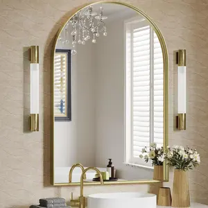 Arched Mirror, 24 x 36 Inch  Arch Mirror, Metal Frame  Arched Wall Mirror, Arched Top Bathroom Vanity Mirror for Living Room Bedroom Mantle Entryway Hallways