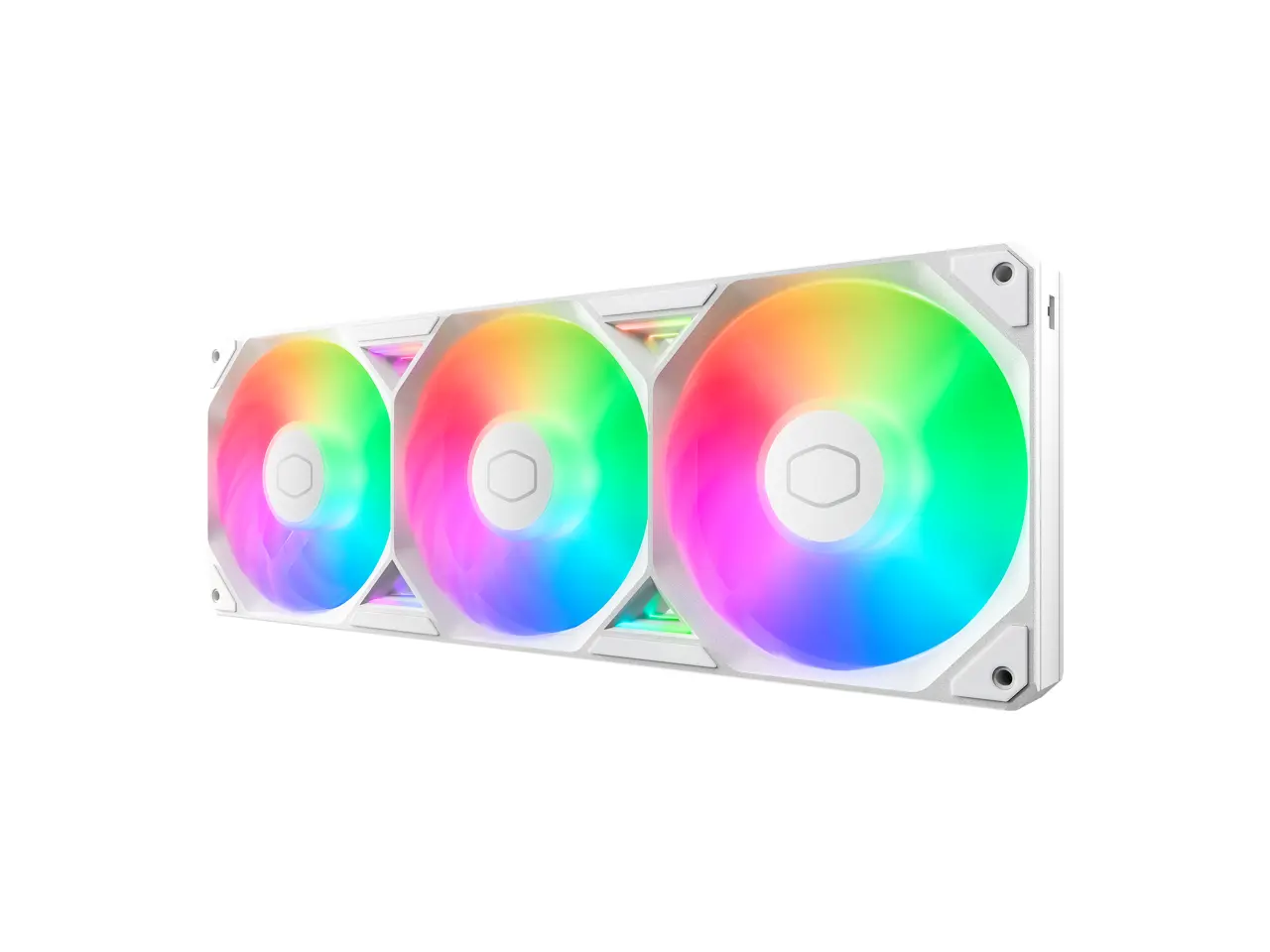 Cooler Master White Single-Frame aRGB PC Case|Liquid Cooler Fan, 360mm, Single Modular Cable, PWM 2,050 RPM, Air Balance Blades, Loop Dynamic Bearing, Radiant aRGB Lighting