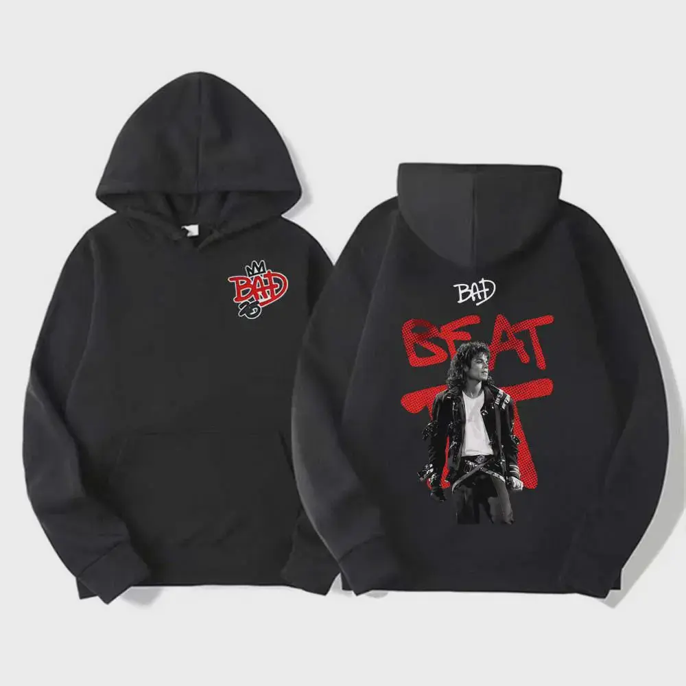 The King of Pop Michael Jackson Bad Era Tour Hoodies Men Women Fashion Vintage Gothic Sweatshirt High Quality Long Sleeve Hooded