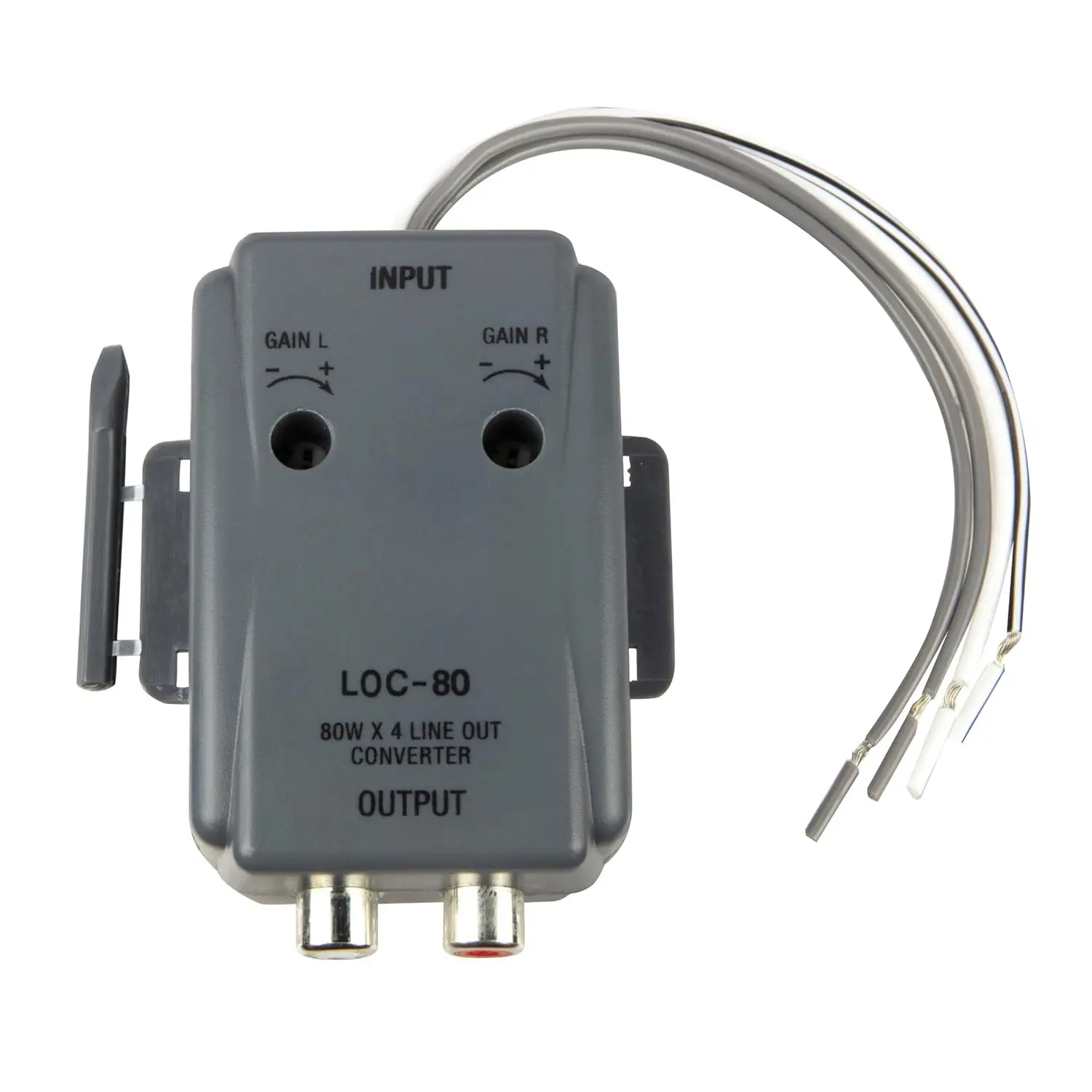 LOC80 Line Output Converter - 2 Channel High/Low RCA Converter Car Audio - Ideal for Subwoofer Amp - Line Level Converter for Car Stereo Amplifier - Easy Installation - Quality Sound