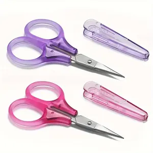 Travel Scissors for Crafting & Sewing, Sewing Supplies Crafts, 2 Counts Portable Mini Scissors with Blade Guards, Airplane Safe & Portable Sewing Tool Kit