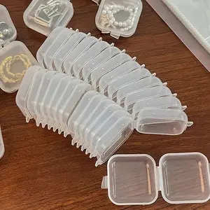 40pcs Clear Jewelry Box, Plastic Storage Containers, Square Clear Mini Jewelry Storage Box