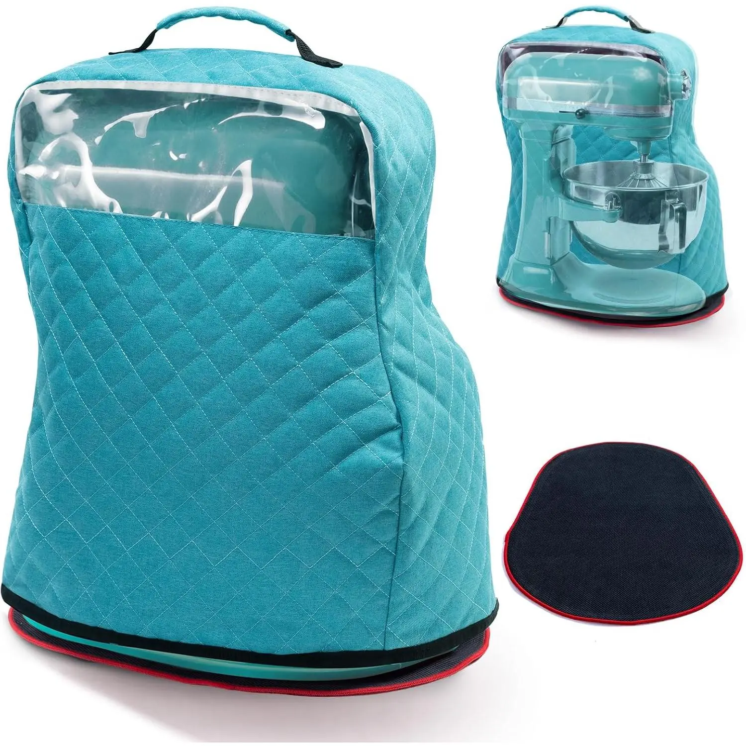 Stand Mixer Cover with Appliance Sliders Compatible with  Mixer 4.5/5 Quart with Pockets for Kitchen Aid Accessories and Attachments