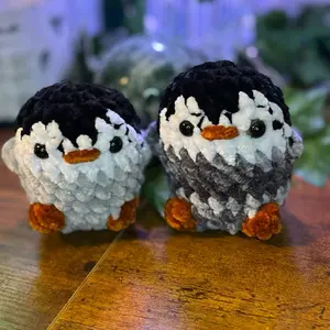 Grey and Speckled Penguins - Handmade Crochet