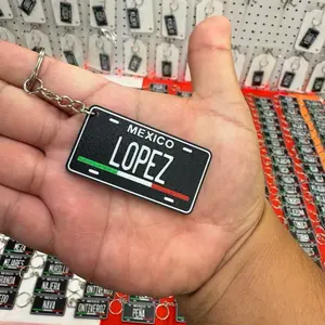 LOPEZ Llavero de Plastico PLA Estilo Mini Placa Matricula de Mexico en 3D Llaveros Personalizados Keychain Mexican Mini License Plate Keychains 3D plastic PLA