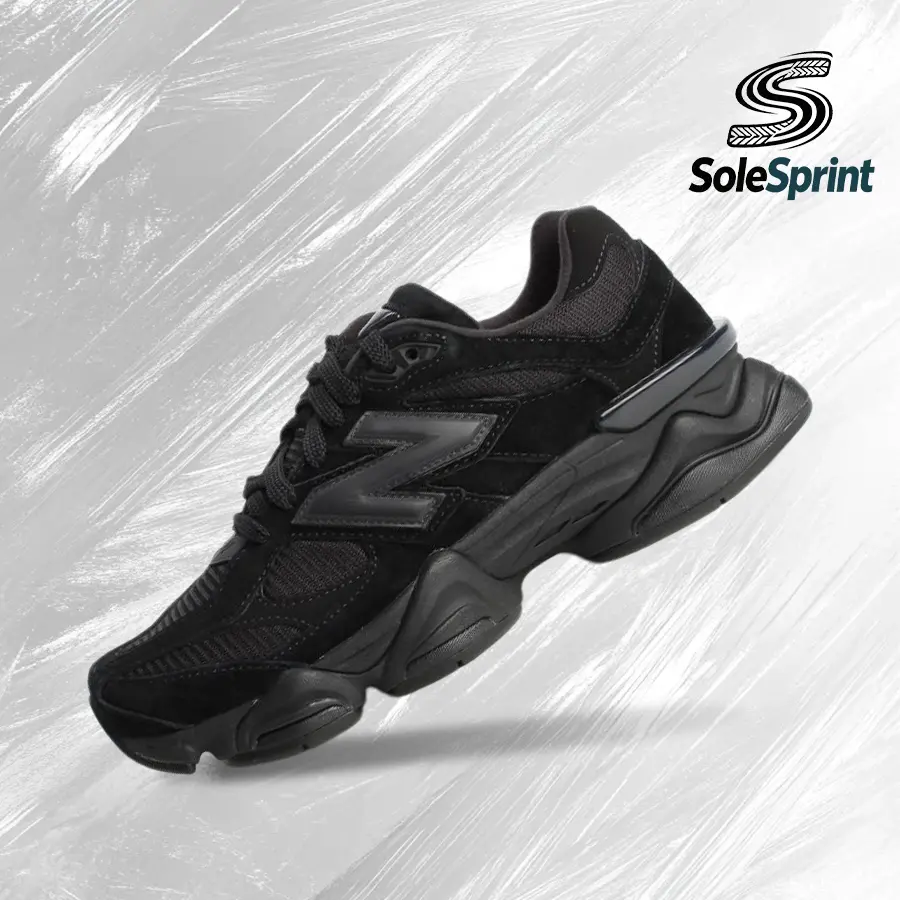 New Balance 9060 Triple Black Unisex Vintage Running Shoes - Shock-Absorbing Comfort, Gym-Streetwear Casual, Spring-Summer Style, U9060BPM,back to school,back to school shopping,travel essentials,camping essentials
