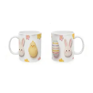 Cute Easter Bunny & Chick Coffee Mug |   11oz Easter Gift for Kids & Family