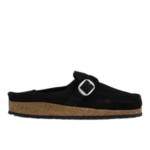BIRKENSTOCK Womens Buckley Shearling Suede Leather Clogs Casual - Black BIRKENSTOCK Womens Buckley Shearling Suede Leather Clogs Casual - Black