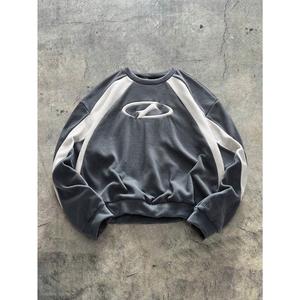 DealsForYouDays Graphic Crewneck Spring Sweatshirt Color Block Long Sleeve Thermal Pullover Tops Streetwear