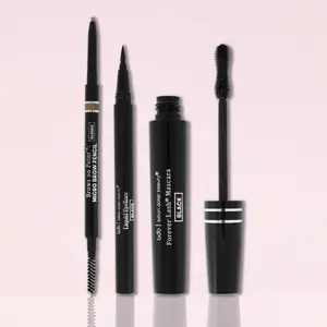 Waterproof Eye Kit - Eyeliner, Mascara, and Brow Pencil Set Brush Makeup