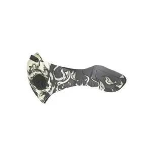 Grey Black Printed Respirator Washable Face Mask