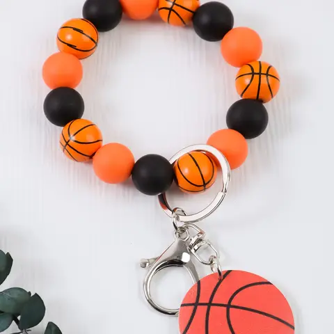 Sporty Keychain Pendant, Rugby Charm Sports Wrist Key Ring, Backpack Accessory, Car Key Anti-Loss Bracelet, Gift for Friends, Keychain Accessories