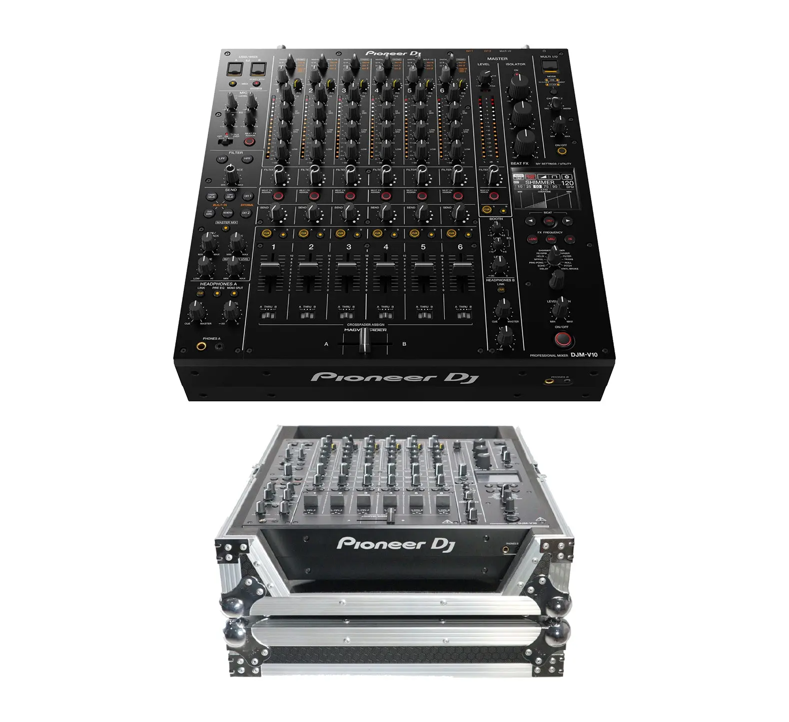 Pioneer DJ DJM-V10 6-Channel Professional DJ Mixer + ProX XS-DJMV10 Case