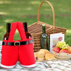 Women's Portable Santa Pants Gift Handbag Santa Claus Kawaii Christmas Aesthetic Tote Bag with Top Handle, Decorative Christmas Purse for Gifts