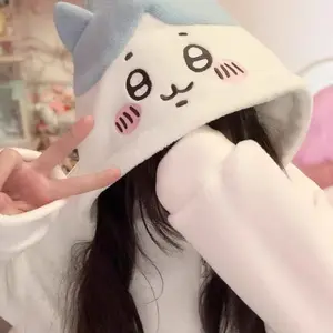Y2K Chiikawa Usagi Chii Spring Autumn Cartoon Hoodie Girl Outdoors Cute Leisure Exercise Hoodie Coat Keep Warm Comfortable Tops