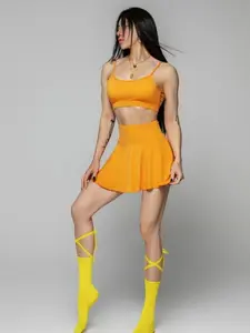 Reyna crossover back yoga halter bra padding gathered pilates fitness training tank top female can be worn outside bra