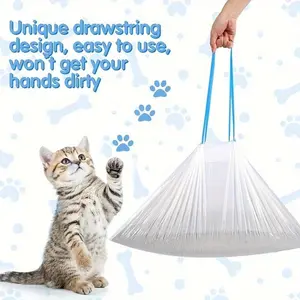 Portable Self-cleaning Cat Litter Disposal Bag, Odor-proof Square Design Litter Box Bag, Pet Owner Hygiene Waste Management Supplies