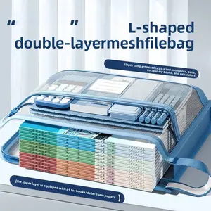 A4 Zippered Mesh Document Bag Files Organizer, High Quality Transparent, Suitable for Books, Papers, Stationery Classification Storage Bags, and Archive Document Bags