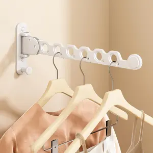 Wall Mounted Clothes Drying Rack, Laundry Clothes Hanger Rack Wall Mounted, Foldable Clothes Rack for Laundry Room, Space Saving Closet Storage Organizer Clothes Hanger Indoor, 1pcs(White)