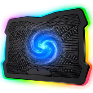 - RGB Laptop Cooling Pad with LED Rim -  - Gaming Laptop Cooler - USB  Fan - Very  and Silent Laptop Stand - Compatible up to 17" - PC  PS5 PS4  One