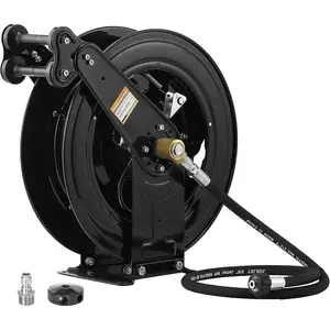 Auto-Retractable Pressure Washer Hose Reel, 50FT x 3/8" Duty Washer Hose Reel Dual Arm, 4000 PSI