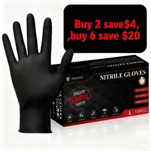 Heavy Duty Nitrile Gloves,6mil-100 Count,Black Disposable Cooking Gloves,Latex Free,Powder Free