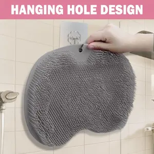 Silicone Shower Foot Back Exfoliating Brush, Suction Cup Bath Mat for Wall Installation, Non-Slip Scrubber for Home Bathroom Use, Body Scrubber, Exfoliating Bath Tool