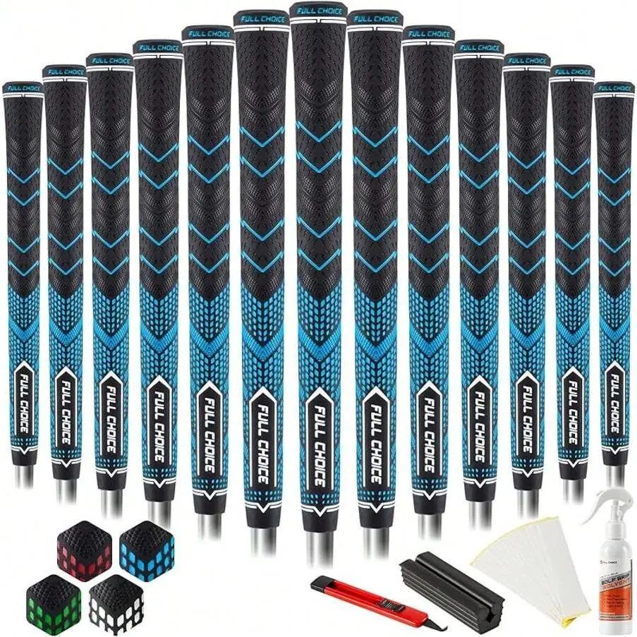 Rubber Grips 13 Pack, High Traction, Non-Slip, Advanced Texture, Choose From 13 Grips Or 13 Grips With Regripping Kit, Standard/Mid/Jumbo Size, 4 Colors Available
