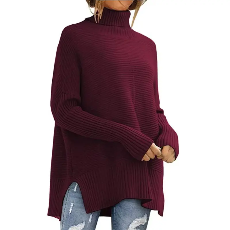Womens Oversized Turtleneck Batwing Long Sleeve Casual Cozy Baggy Knit Pullover Tunic Sweater 2025 Fall Outfits