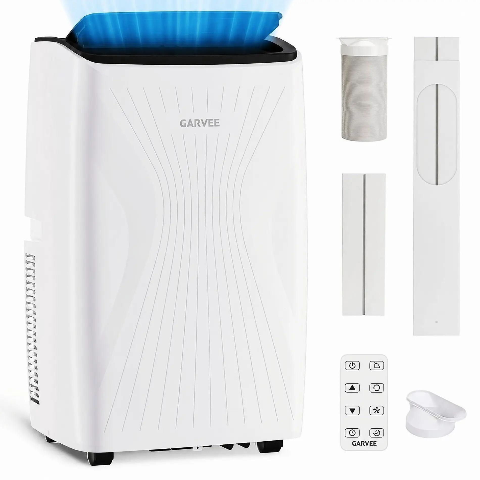 Garvee 12000 BTU Portable Air Conditioner – 5-in-1 Cooling, Fan, Dehumidifier – Compact, Energy Efficient Mobile AC for Home or Office – Quiet, Remote Control, Window Kit – Covers up to 550 Sq.Ft – US Standard Plug