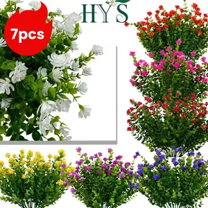 Bulk Supply Artificial Flowers, Two Potted Fake Trees with Stakes, Durable Realistic Flower Decorations for Weddings, Events, DIY Crafts, Outdoor Artificial Plants
