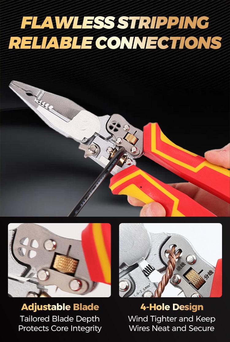 8-in-1 Multi-function Wire Stripper Electricians Voltage Testing Cable Cutting