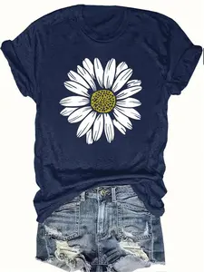 Women's Womenswear Floral Print T-Shirt, Ladies Summer Outfit, Gift For Women, Mothers Day Gift, Gift For Girl Friend, Full Size, Full Color Comfort Cotton