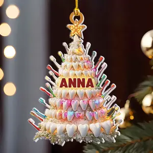 Petthouse | Personalized Dental 2d Flat Ornament, Dental Assistant Christmas Ornament, Tooth Hygienist, Gift Dentist