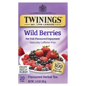 Twinings Flavored Herbal Tea, Wild Berries, Caffeine Free, 20 Tea Bags, 1.41 oz (40 g)