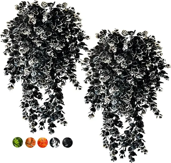Vine Plant Fake 4 Pcs Ferns Artificial Plants Large Faux Hanging Plant Artificial Hanging Plants Wall Plants Fake Ivy Room Decor Home Garden Wedding Party Indoor Outdoor Decorations