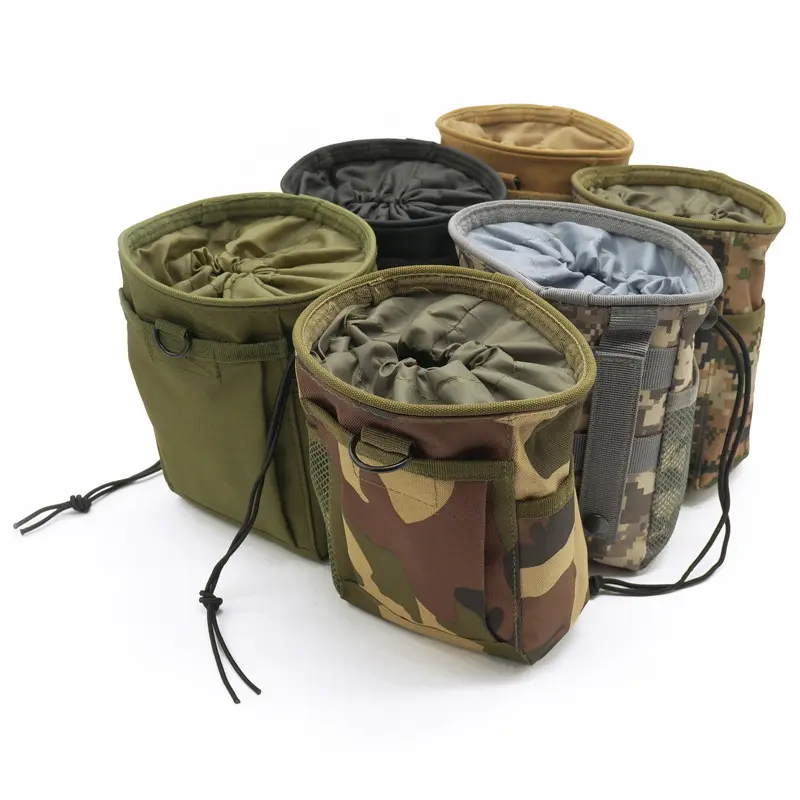 1pc Drawstring Magazine Dump Pouch, Adjustable Utility Belt Hip Holster Bag, Outdoor Ammo Pouch