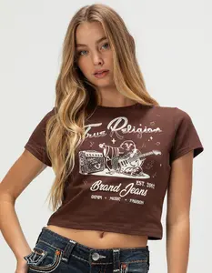 TRUE RELIGION Crystal Buddha Womens Baby Tee