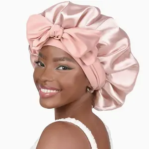 Satin Wide Band Reversible Satin Sleeping Hair Bonnet Soft Breathable Haircare Gift Adjustable Silk Sleep Bonnets for Women One Size Fits Most Satin Elastane Material Stylish Functional