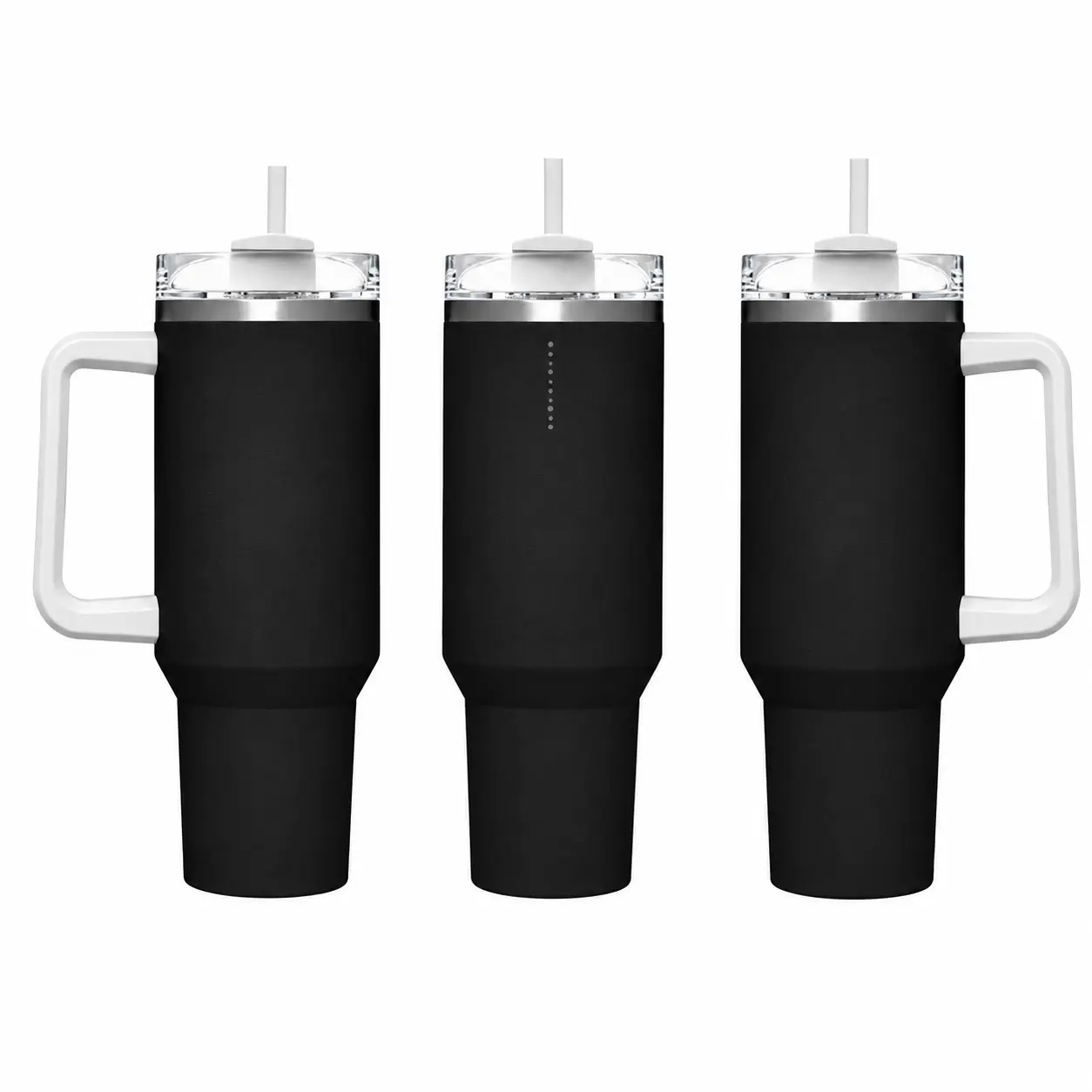 Matte Solid Color Insulated Stainless Steel Water Bottle - 40oz/1000-2000ml Portable Heat Resistant Tumbler with White Handle, Double Wall Vacuum, 24H Cold/12H Hot Retention, Leak-Proof Straw Cap, BPA-Free, Car Cup Holder Friendly for Casual, Sporty Use