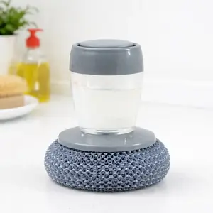 2-pieces Automatic Soap Dispensing Palm Brush with Comfort Handle, Ergonomic Non-slip Grip, Durable Bristles - Kitchen Sink Cleaning Tool for Pots, Bowls#SummerWins #DealsForYouDays