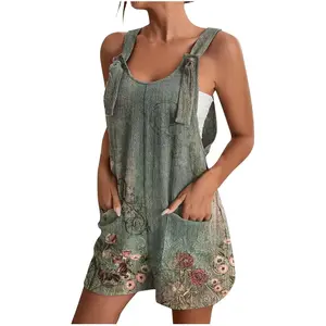 Romper for Women Summer Casual Jumpsuits Loose Fit Adjustable Strap Shorts Overalls 4th of July Jumpsuit for Women
