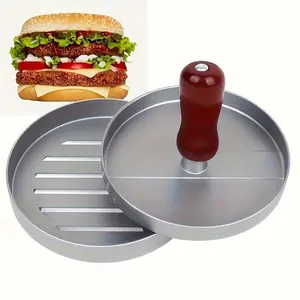 1PC Metal Non-Stick Burger Press - Patty Maker for Beef, Cheese, Veggie Burger Making, Suitable for BBQ Grill Cooking Hamburger Mold Paper Silicone with