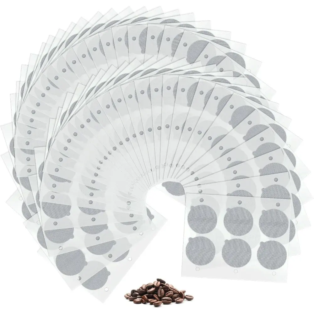37 mm Round Non-Toxic Aluminium Foil Espresso Seals Lids Stickers (204 Pcs) - Easy-to-Use Coffee Station Accessories for Reusable Capsules, Compatible with Espresso Machine & Most Stainless Steel Coffee Makers