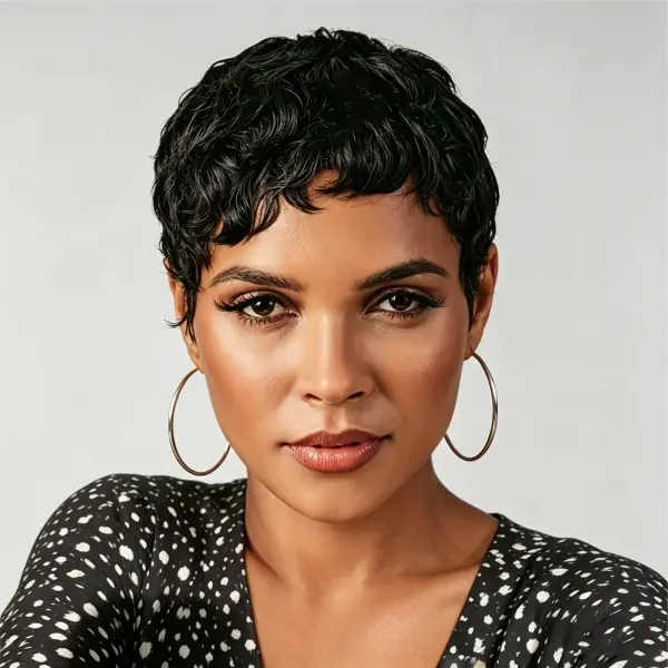 BEAKLY Women's 4 In Human Hair Pixie Cut Wig, 180% Density Machine-Made Full Wig, Glue-Free, Natural Look, Lightweight Breathable Elastic Net Cap, All-Day Comfort