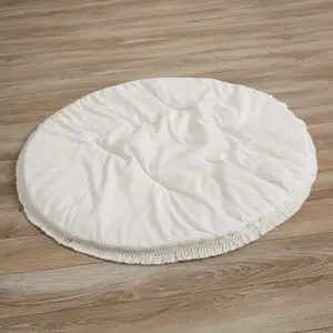 Sweet Jojo Designs Ivory Boho Diamond Boy Girl Baby Play Mat Tummy Time Activity Infant Playmat Playpen Tent Teepee Floor Off White Modern Bohemian Gender Neutral Farmhouse Shabby Chic Cotton Fringe